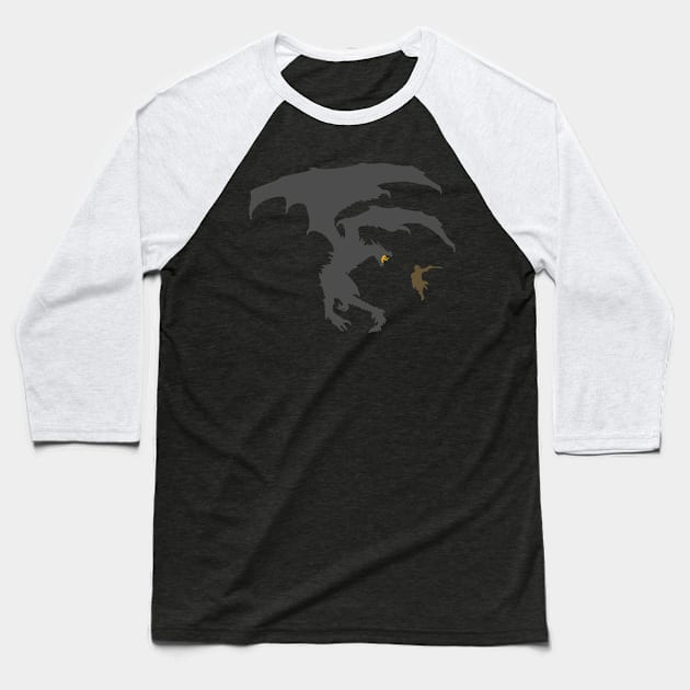 Slaying The Dragon - Fantasy RPG Baseball T-Shirt by fromherotozero